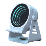 Altoparlante a induzione wireless con supporto per telefono, altoparlante Bluetooth multifunzione da scrivania con luce notturna