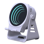 Altoparlante a induzione wireless con supporto per telefono, altoparlante Bluetooth multifunzione da scrivania con luce notturna