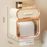 Porta fazzoletti da bagno impermeabile, a parete, senza forature, per bagno e toilette, Small White, Large White, Small White Gold, Large White Gold, Small Green, Large Green, Small Green Gold, Large Green Gold