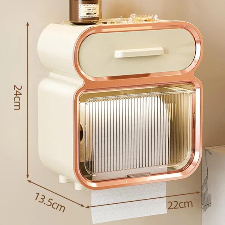Porta fazzoletti da bagno impermeabile, a parete, senza forature, per bagno e toilette, Small White, Large White, Small White Gold, Large White Gold, Small Green, Large Green, Small Green Gold, Large Green Gold