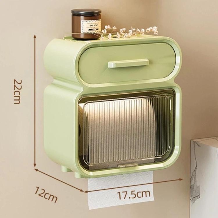 Porta fazzoletti da bagno impermeabile, a parete, senza forature, per bagno e toilette, Small White, Large White, Small White Gold, Large White Gold, Small Green, Large Green, Small Green Gold, Large Green Gold