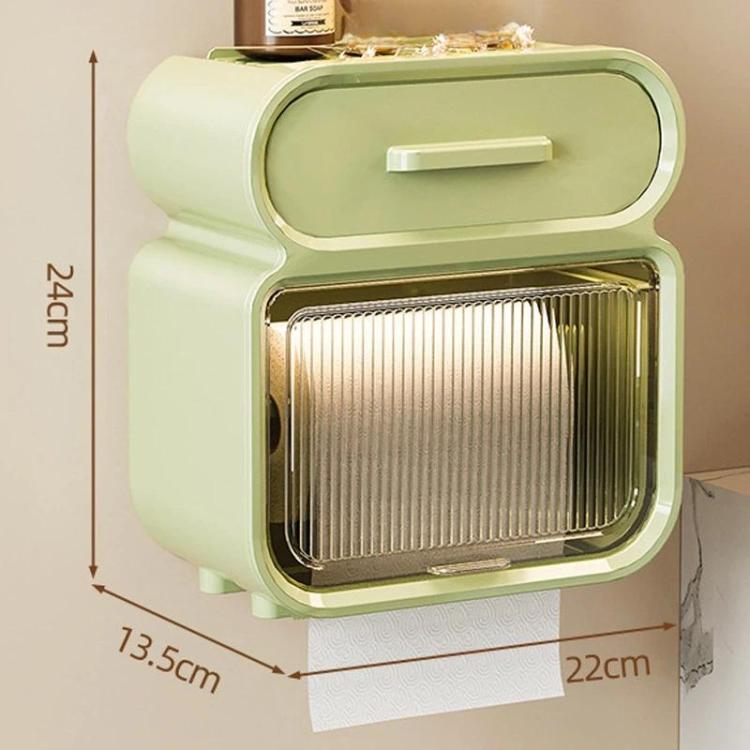 Porta fazzoletti da bagno impermeabile, a parete, senza forature, per bagno e toilette, Small White, Large White, Small White Gold, Large White Gold, Small Green, Large Green, Small Green Gold, Large Green Gold