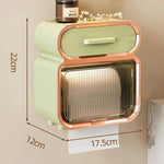 Porta fazzoletti da bagno impermeabile, a parete, senza forature, per bagno e toilette, Small White, Large White, Small White Gold, Large White Gold, Small Green, Large Green, Small Green Gold, Large Green Gold