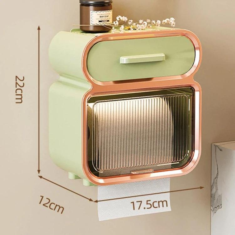 Porta fazzoletti da bagno impermeabile, a parete, senza forature, per bagno e toilette, Small White, Large White, Small White Gold, Large White Gold, Small Green, Large Green, Small Green Gold, Large Green Gold