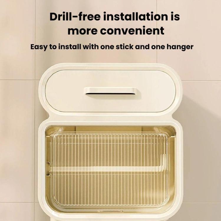 Porta fazzoletti da bagno impermeabile, a parete, senza forature, per bagno e toilette, Small White, Large White, Small White Gold, Large White Gold, Small Green, Large Green, Small Green Gold, Large Green Gold
