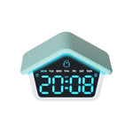 Sveglia digitale Atmosphere Cabin con luce notturna a LED a 8 colori, funzione snooze, ora legale e luminosità regolabile.