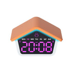 Sveglia digitale Atmosphere Cabin con luce notturna a LED a 8 colori, funzione snooze, ora legale e luminosità regolabile.