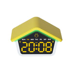 Sveglia digitale Atmosphere Cabin con luce notturna a LED a 8 colori, funzione snooze, ora legale e luminosità regolabile.