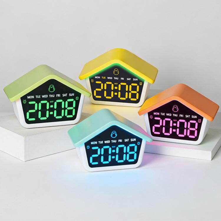 Sveglia digitale Atmosphere Cabin con luce notturna a LED a 8 colori, funzione snooze, ora legale e luminosità regolabile.