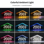 Sveglia digitale Atmosphere Cabin con luce notturna a LED a 8 colori, funzione snooze, ora legale e luminosità regolabile.