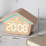 Sveglia digitale Atmosphere Cabin con luce notturna a LED a 8 colori, funzione snooze, ora legale e luminosità regolabile.