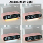 Sveglia digitale a LED con luce notturna, visualizzazione di data/giorno della settimana/temperatura, 2 allarmi, timer per il conto alla rovescia, 3 livelli di luminosità, porta di uscita USB.