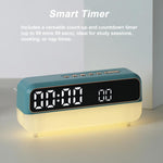 Sveglia digitale multifunzione con luce notturna dimmerabile, indicazione di data/giorno della settimana/temperatura, doppia sveglia, funzione timer e porta di ricarica USB.