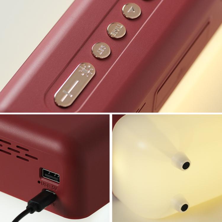 Sveglia digitale multifunzione con luce notturna dimmerabile, indicazione di data/giorno della settimana/temperatura, doppia sveglia, funzione timer e porta di ricarica USB.