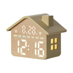 Sveglia digitale a forma di casa con luce notturna, doppia sveglia e funzione timer, 3 livelli di luminosità., GH8063 Yellow, GH8063 Gray