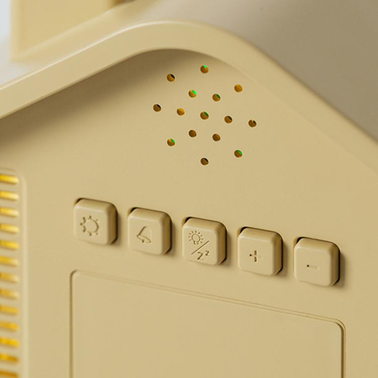Sveglia digitale a forma di casa con luce notturna, doppia sveglia e funzione timer, 3 livelli di luminosità., GH8063 Yellow, GH8063 Gray