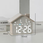 Sveglia digitale a forma di casa con luce notturna, doppia sveglia e funzione timer, 3 livelli di luminosità., GH8063 Yellow, GH8063 Gray