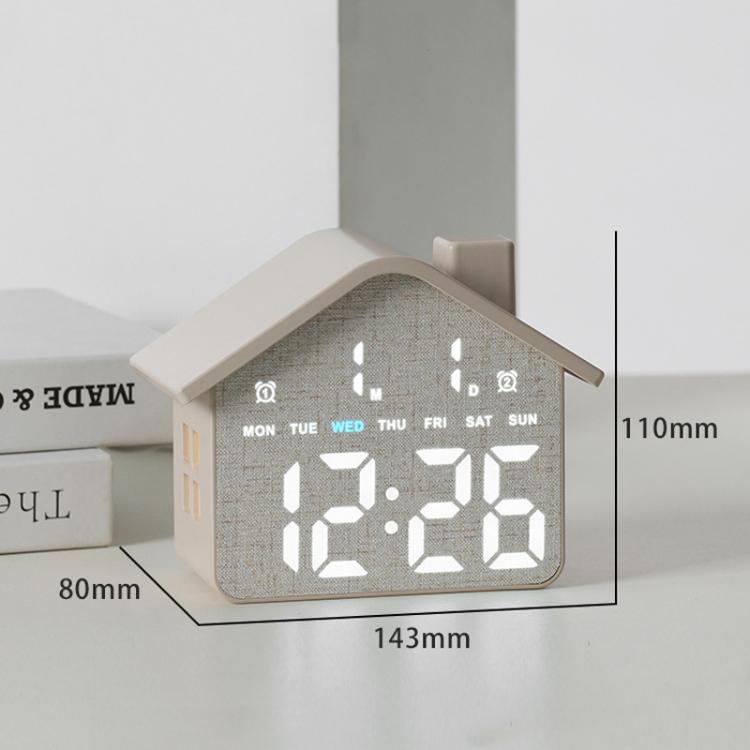Sveglia digitale a forma di casa con luce notturna, doppia sveglia e funzione timer, 3 livelli di luminosità., GH8063 Yellow, GH8063 Gray