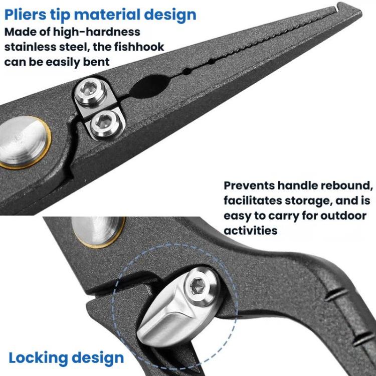 Pinza per esche in acciaio inossidabile, pinza multifunzione per la pesca con estrattore di ami, Solid Handle