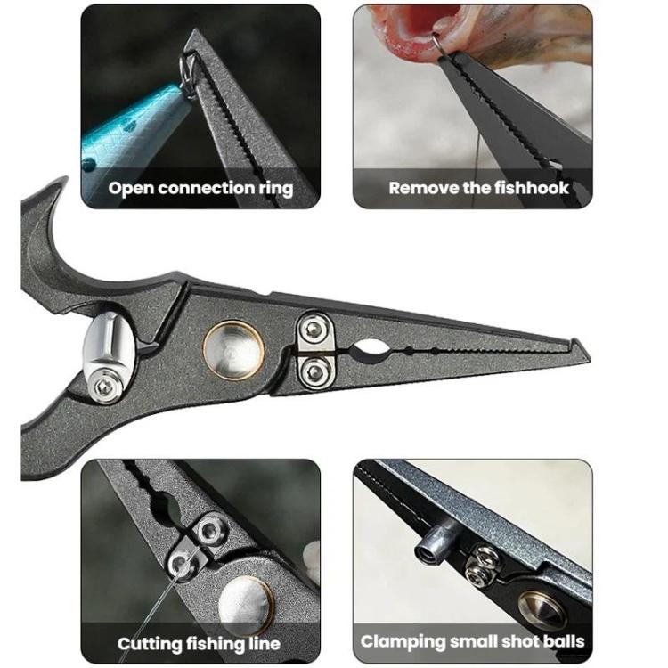 Pinza per esche in acciaio inossidabile, pinza multifunzione per la pesca con estrattore di ami, Solid Handle
