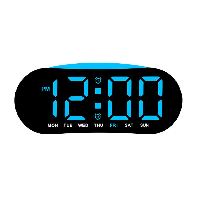 Sveglia digitale per camera da letto con luce notturna d'atmosfera, 2 allarmi, visualizzazione di giorno della settimana/data/temperatura.