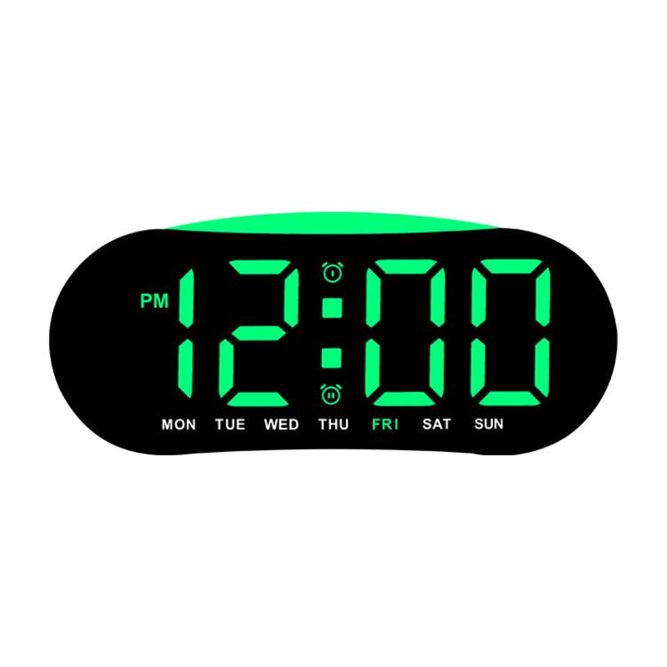 Sveglia digitale per camera da letto con luce notturna d'atmosfera, 2 allarmi, visualizzazione di giorno della settimana/data/temperatura.