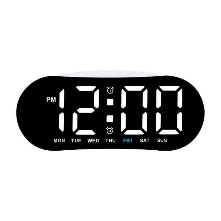 Sveglia digitale per camera da letto con luce notturna d'atmosfera, 2 allarmi, visualizzazione di giorno della settimana/data/temperatura.
