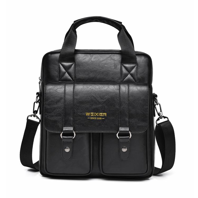 WEIXIER Borsa a tracolla da uomo in pelle PU vintage, borsa a mano da lavoro e da viaggio con molteplici tasche