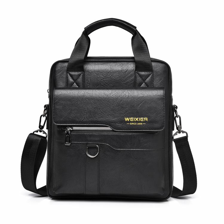 WEIXIER T666 Borsa a tracolla verticale da uomo in pelle PU, borsa a spalla per lavoro e viaggi.