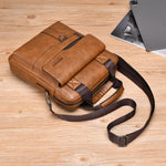 WEIXIER T666 Borsa a tracolla verticale da uomo in pelle PU, borsa a spalla per lavoro e viaggi.