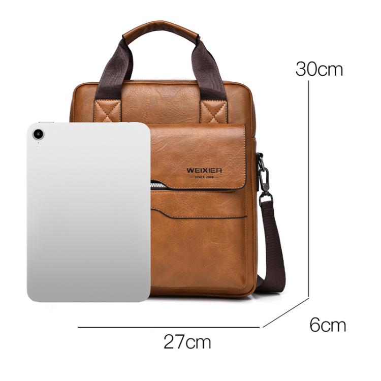 WEIXIER T666 Borsa a tracolla verticale da uomo in pelle PU, borsa a spalla per lavoro e viaggi.