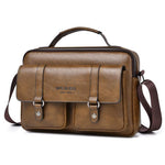 WEIXIER D1109 Borsa a tracolla orizzontale da uomo, borsa a mano in pelle PU impermeabile