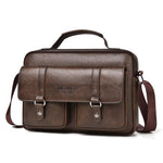 WEIXIER D1109 Borsa a tracolla orizzontale da uomo, borsa a mano in pelle PU impermeabile