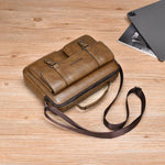 WEIXIER D1109 Borsa a tracolla orizzontale da uomo, borsa a mano in pelle PU impermeabile