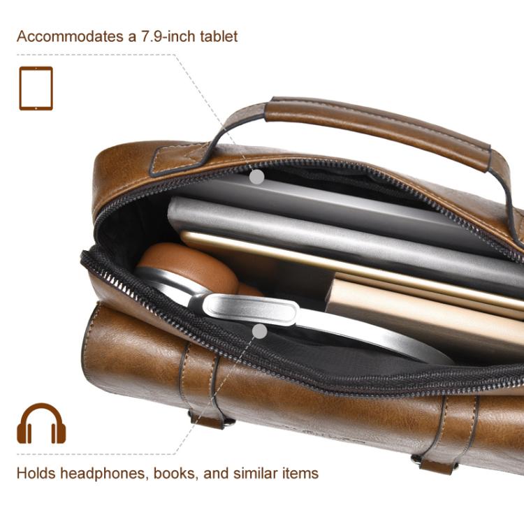 WEIXIER D1109 Borsa a tracolla orizzontale da uomo, borsa a mano in pelle PU impermeabile