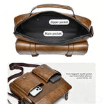 WEIXIER D1109 Borsa a tracolla orizzontale da uomo, borsa a mano in pelle PU impermeabile