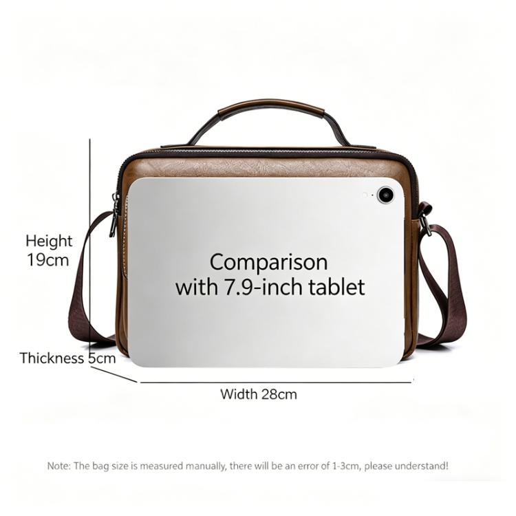WEIXIER D1109 Borsa a tracolla orizzontale da uomo, borsa a mano in pelle PU impermeabile