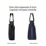 WEIXIER WD5667 Borsa porta laptop espandibile da uomo per laptop da 15,6 pollici, resistente all'acqua, borsa a tracolla per lavoro.