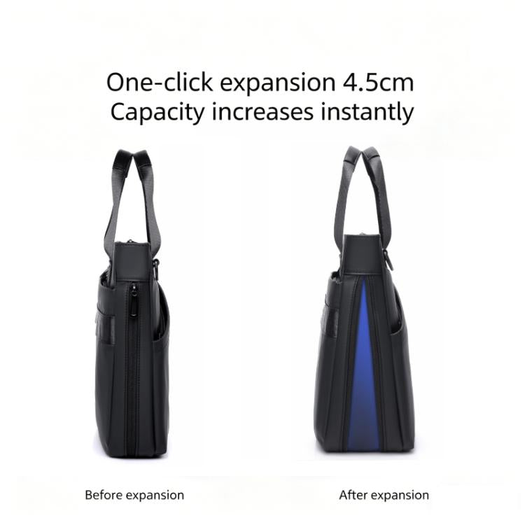 WEIXIER WD5667 Borsa porta laptop espandibile da uomo per laptop da 15,6 pollici, resistente all'acqua, borsa a tracolla per lavoro.