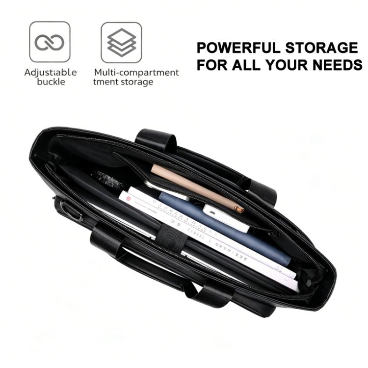 WEIXIER WD5667 Borsa porta laptop espandibile da uomo per laptop da 15,6 pollici, resistente all'acqua, borsa a tracolla per lavoro.