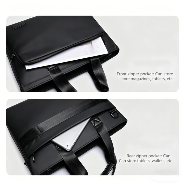 WEIXIER WD5667 Borsa porta laptop espandibile da uomo per laptop da 15,6 pollici, resistente all'acqua, borsa a tracolla per lavoro.