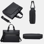 WEIXIER WD5667 Borsa porta laptop espandibile da uomo per laptop da 15,6 pollici, resistente all'acqua, borsa a tracolla per lavoro.