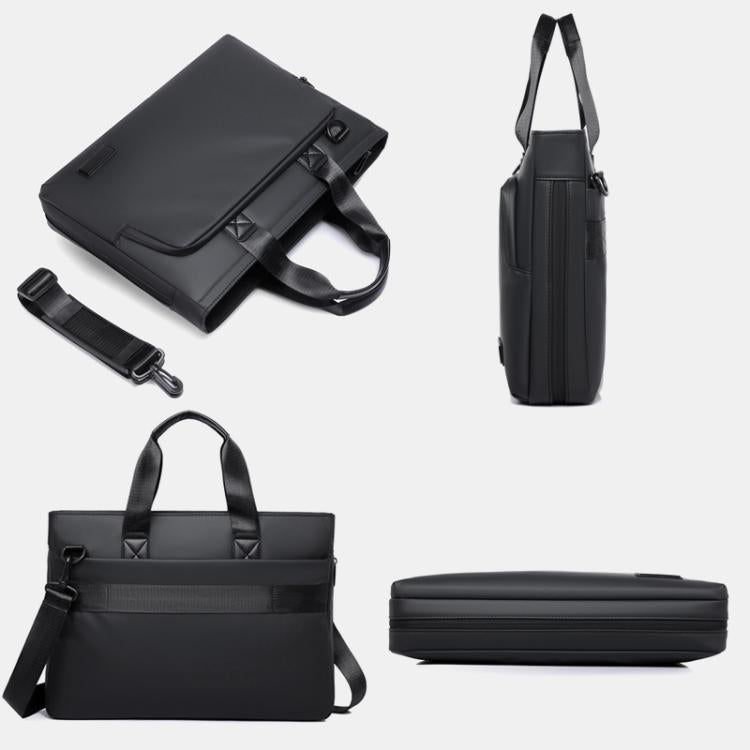 WEIXIER WD5667 Borsa porta laptop espandibile da uomo per laptop da 15,6 pollici, resistente all'acqua, borsa a tracolla per lavoro.