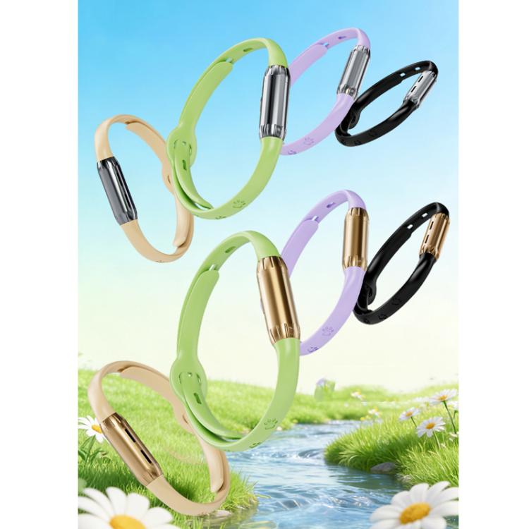 Braccialetto repellente per zanzare portatile con oli essenziali di piante da esterno, Rose Gold With Green, Rose Gold With Purple, Rose Gold With Beige, Rose Gold With Black, Gunmetal Gray With Green, Gunmetal Gray With Purple, Gunmetal Gray With Beig...
