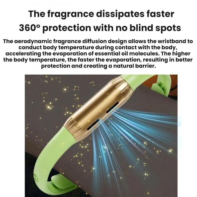 Braccialetto repellente per zanzare portatile con oli essenziali di piante da esterno, Rose Gold With Green, Rose Gold With Purple, Rose Gold With Beige, Rose Gold With Black, Gunmetal Gray With Green, Gunmetal Gray With Purple, Gunmetal Gray With Beig...