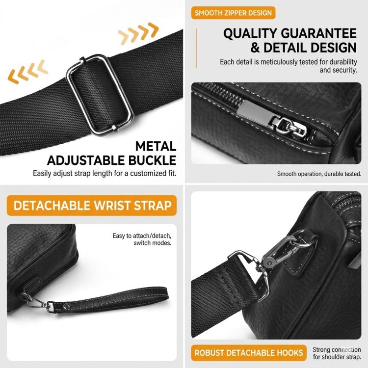 WEIXIER W133 Borsa a tracolla piccola da uomo, versatile pochette con 6 scomparti per carte, ideale per viaggi e uso quotidiano.