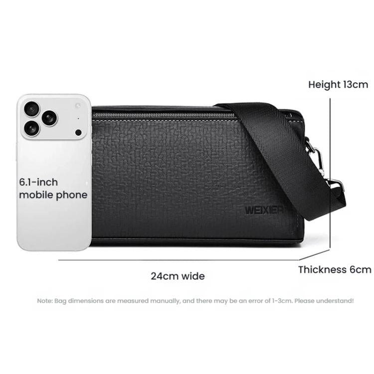 WEIXIER W133 Borsa a tracolla piccola da uomo, versatile pochette con 6 scomparti per carte, ideale per viaggi e uso quotidiano.