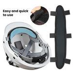 Casco da cantiere estivo con fascia frontale curva anti-attrito e assorbente del sudore.