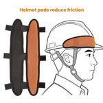 Casco da cantiere estivo con fascia frontale curva anti-attrito e assorbente del sudore.