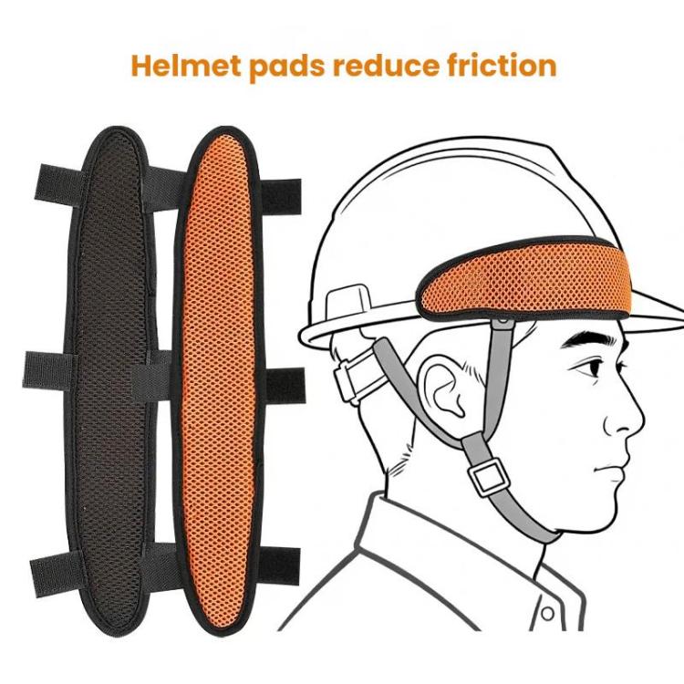 Casco da cantiere estivo con fascia frontale curva anti-attrito e assorbente del sudore.